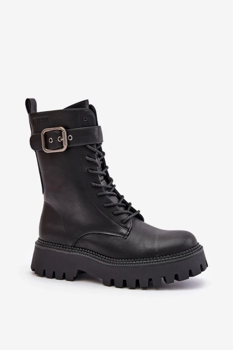 Online Big Star Shoes Ocieplane Botki Workery Z Klamrą Big Star OO274137 Czarne