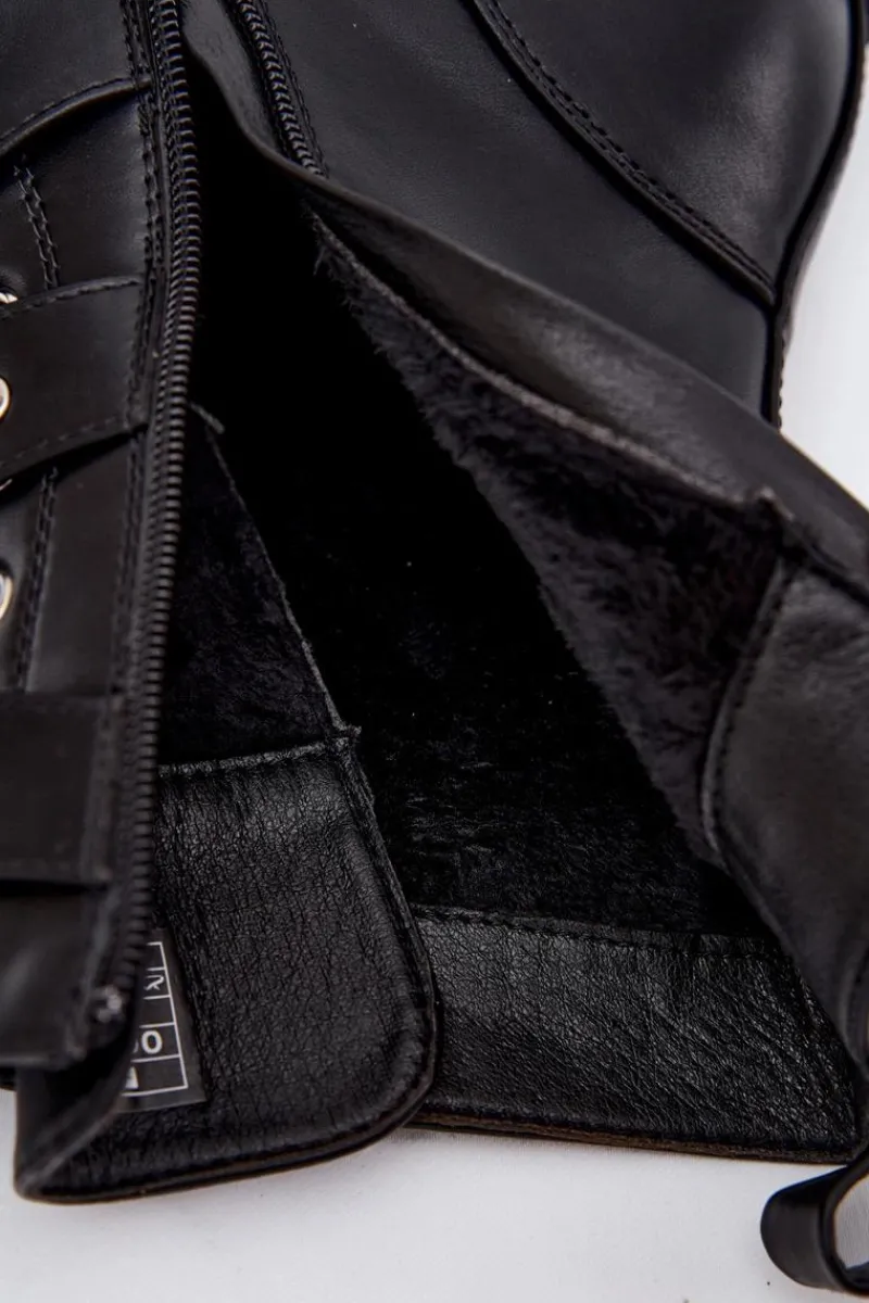 Hot Big Star Shoes Ocieplane Botki Workery Z Paskami I Klamrami Big Star OO274707 Czarne