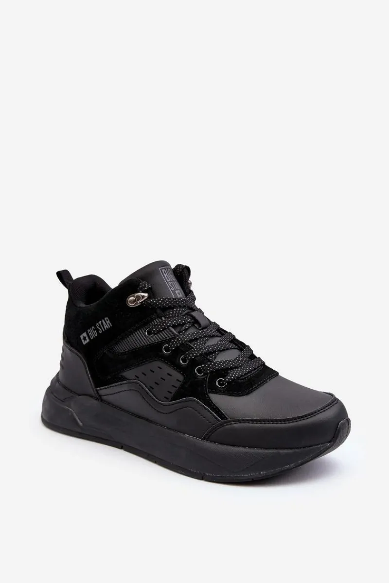 Obuwie Trekkingowe Męskie|Obuwie Sportowe Męskie>Big Star Shoes Ocieplane Buty Sportowe Męskie Czarne Big Star MM174161