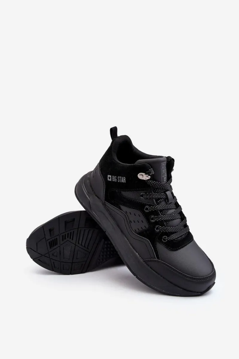 Obuwie Trekkingowe Męskie|Obuwie Sportowe Męskie>Big Star Shoes Ocieplane Buty Sportowe Męskie Czarne Big Star MM174161