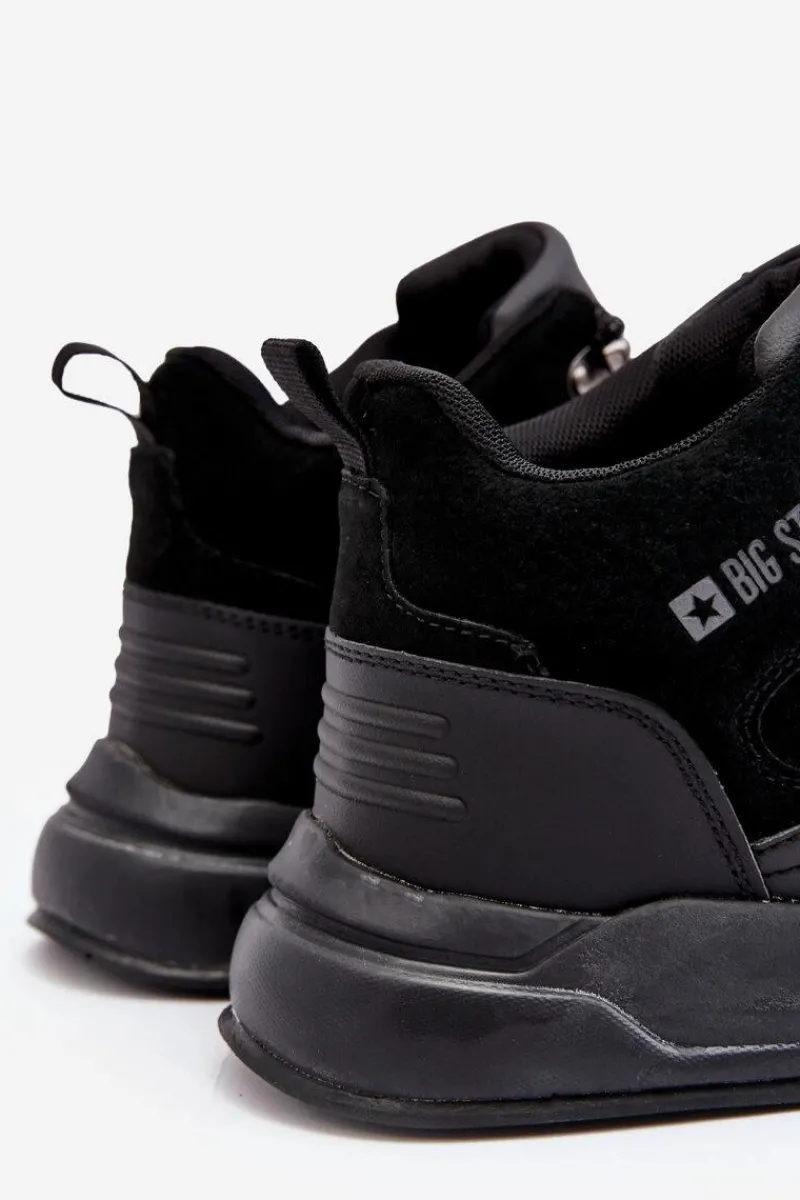 Obuwie Trekkingowe Męskie|Obuwie Sportowe Męskie>Big Star Shoes Ocieplane Buty Sportowe Męskie Czarne Big Star MM174161