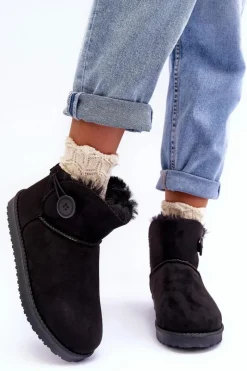 Discount Ocieplane Damskie Śniegowce Z Ozdobą Czarne Siriol Damskie Śniegowce Damskie