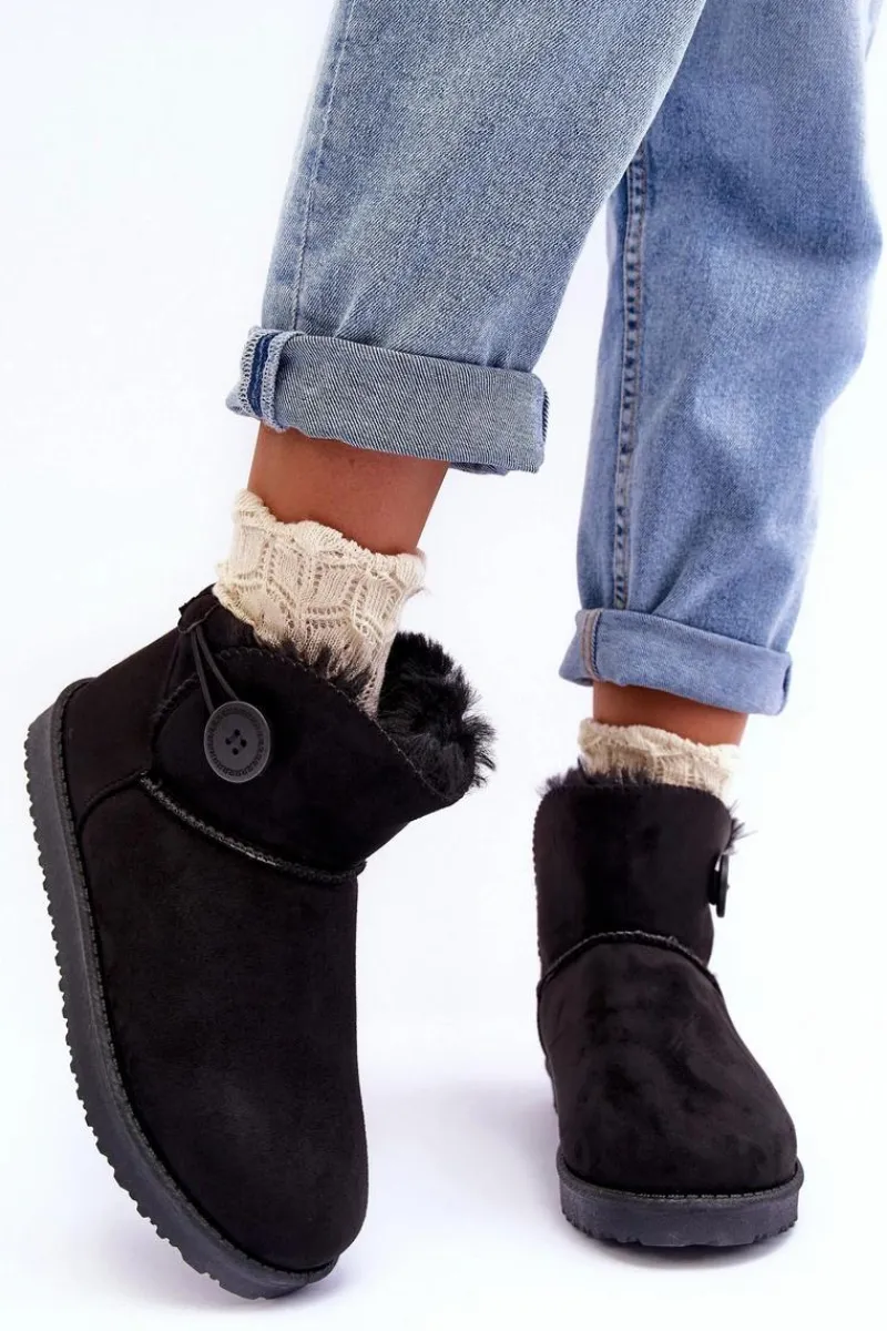 Discount Ocieplane Damskie Śniegowce Z Ozdobą Czarne Siriol Damskie Śniegowce Damskie