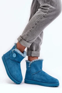 Discount Ocieplane Damskie Śniegowce Z Ozdobą Niebieskie Siriol Damskie Śniegowce Damskie