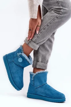 Discount Ocieplane Damskie Śniegowce Z Ozdobą Niebieskie Siriol Damskie Śniegowce Damskie