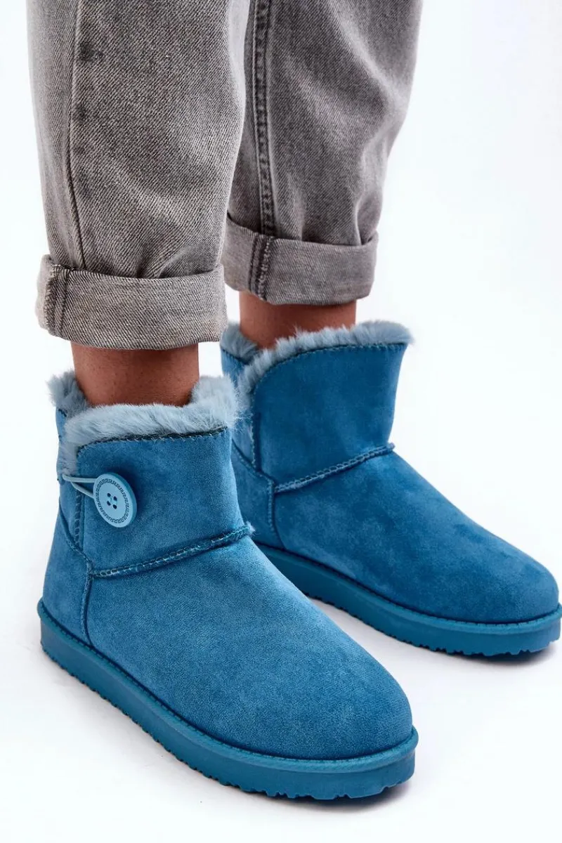 Discount Ocieplane Damskie Śniegowce Z Ozdobą Niebieskie Siriol Damskie Śniegowce Damskie