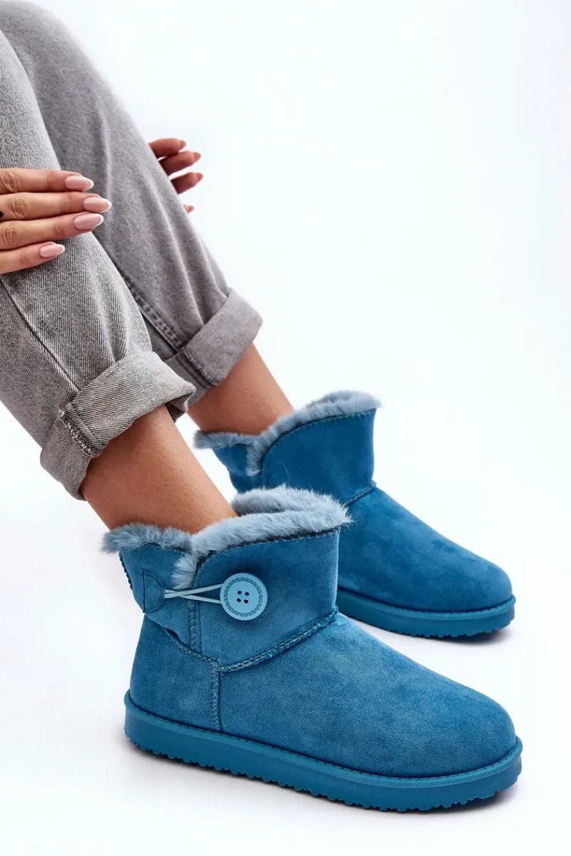 Discount Ocieplane Damskie Śniegowce Z Ozdobą Niebieskie Siriol Damskie Śniegowce Damskie