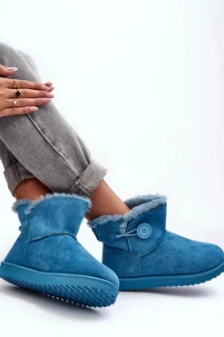 Discount Ocieplane Damskie Śniegowce Z Ozdobą Niebieskie Siriol Damskie Śniegowce Damskie