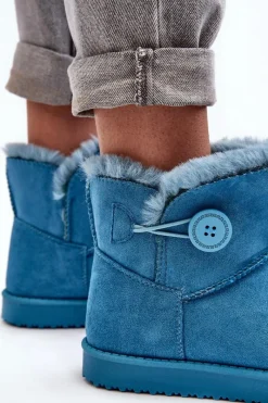 Discount Ocieplane Damskie Śniegowce Z Ozdobą Niebieskie Siriol Damskie Śniegowce Damskie