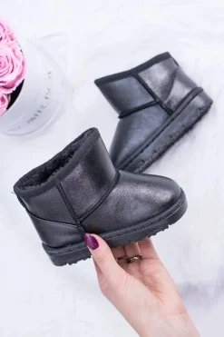 Hot Boto Ocieplane Dziecięce Botki Śniegowce Czarne Scooby