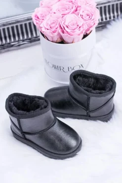 Hot Boto Ocieplane Dziecięce Botki Śniegowce Czarne Scooby