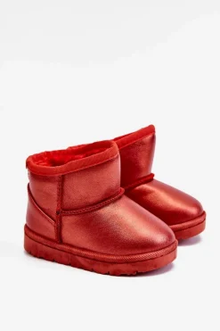 Discount Boto Ocieplane Dziecięce Botki Śniegowce Czerwone Scooby Czerwony