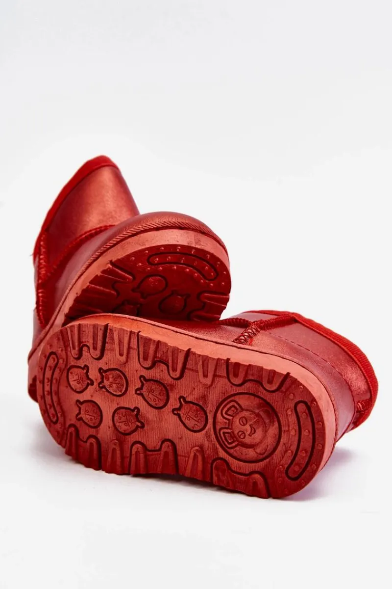 Discount Boto Ocieplane Dziecięce Botki Śniegowce Czerwone Scooby Czerwony