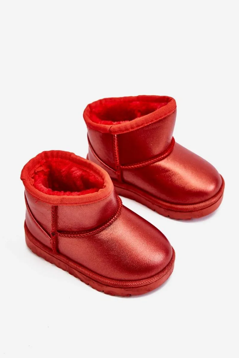 Discount Boto Ocieplane Dziecięce Botki Śniegowce Czerwone Scooby Czerwony