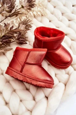 Discount Boto Ocieplane Dziecięce Botki Śniegowce Czerwone Scooby Czerwony