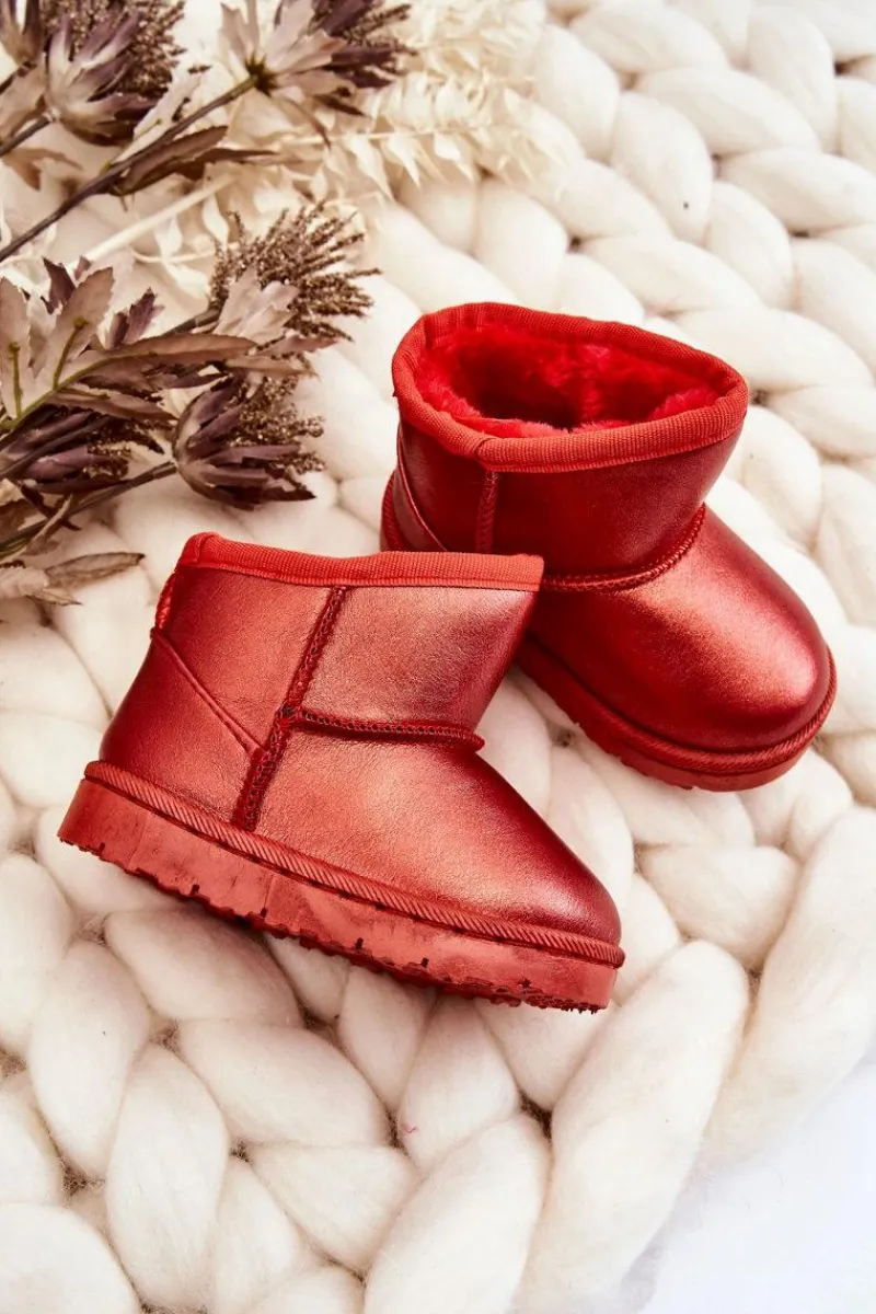 Discount Boto Ocieplane Dziecięce Botki Śniegowce Czerwone Scooby Czerwony