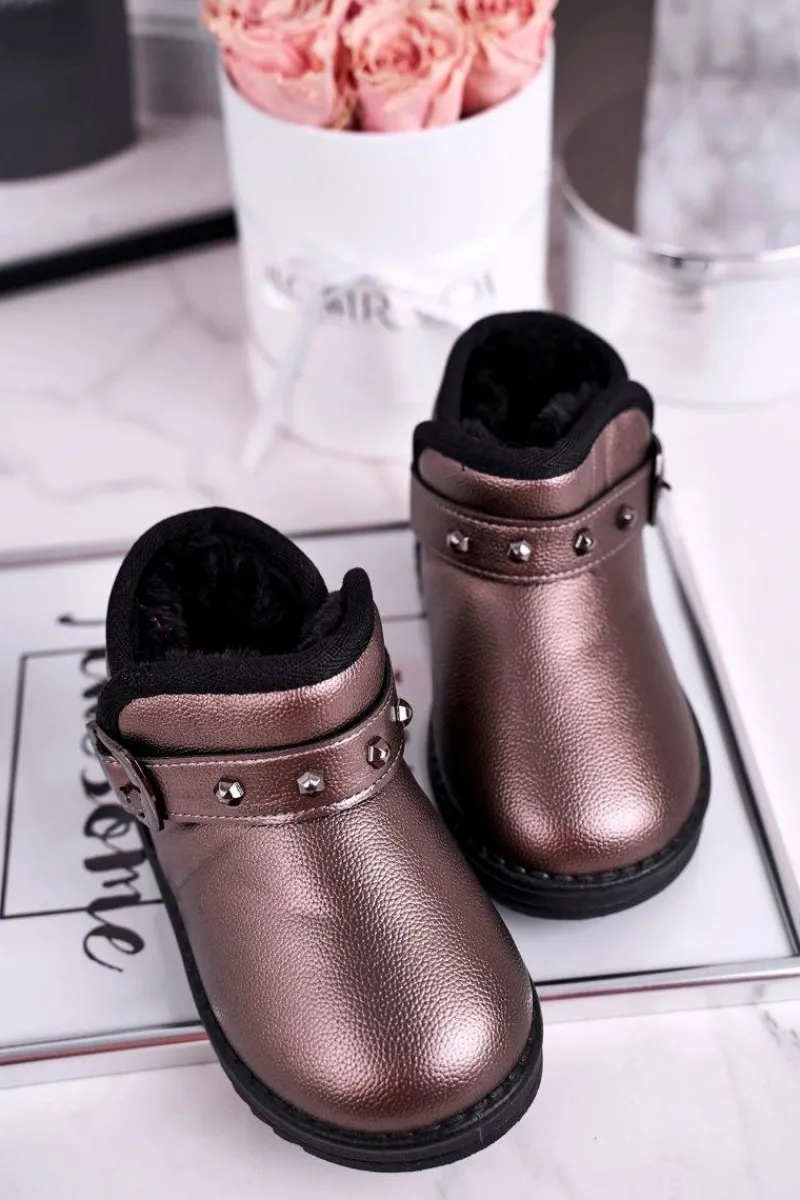 Best Ocieplane dziecięce botki śniegowce szare Jinnie Dzieci Dziewczęce|Chłopięce