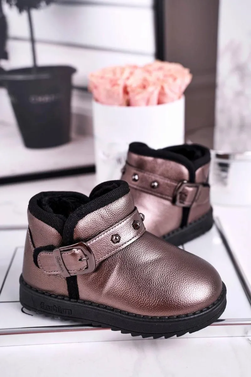 Best Ocieplane dziecięce botki śniegowce szare Jinnie Dzieci Dziewczęce|Chłopięce