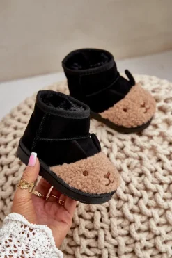 Ocieplane Dziecięce Botki Śniegowce Lamy Czarne Esandira Dzieci Chłopięce|Dziewczęce