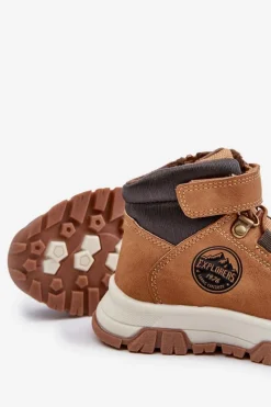 Hot Ocieplane Dziecięce Buty Zimowe Trekkingowe Na Zamek Camel Temisha Dzieci Chłopięce