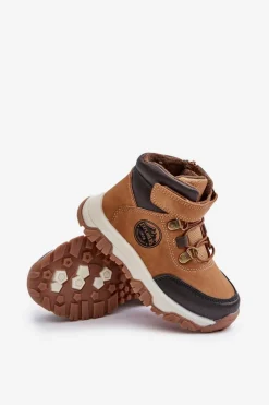 Hot Ocieplane Dziecięce Buty Zimowe Trekkingowe Na Zamek Camel Temisha Dzieci Chłopięce