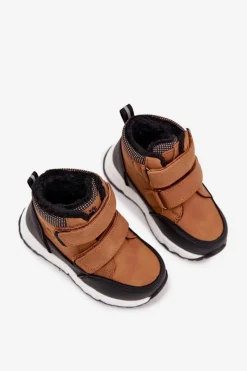Online Ocieplane Dziecięce Buty Zimowe Na Rzep Camel Nolivine Dzieci Chłopięce