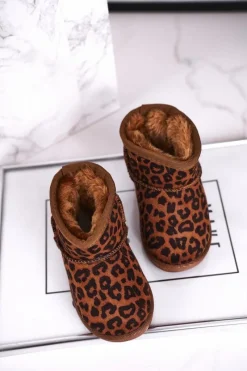 Sale Boto Ocieplane Dziecięce Młodzieżowe Botki Śniegowce Panterka Gooby