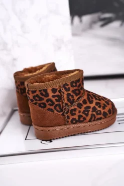 Sale Boto Ocieplane Dziecięce Młodzieżowe Botki Śniegowce Panterka Gooby