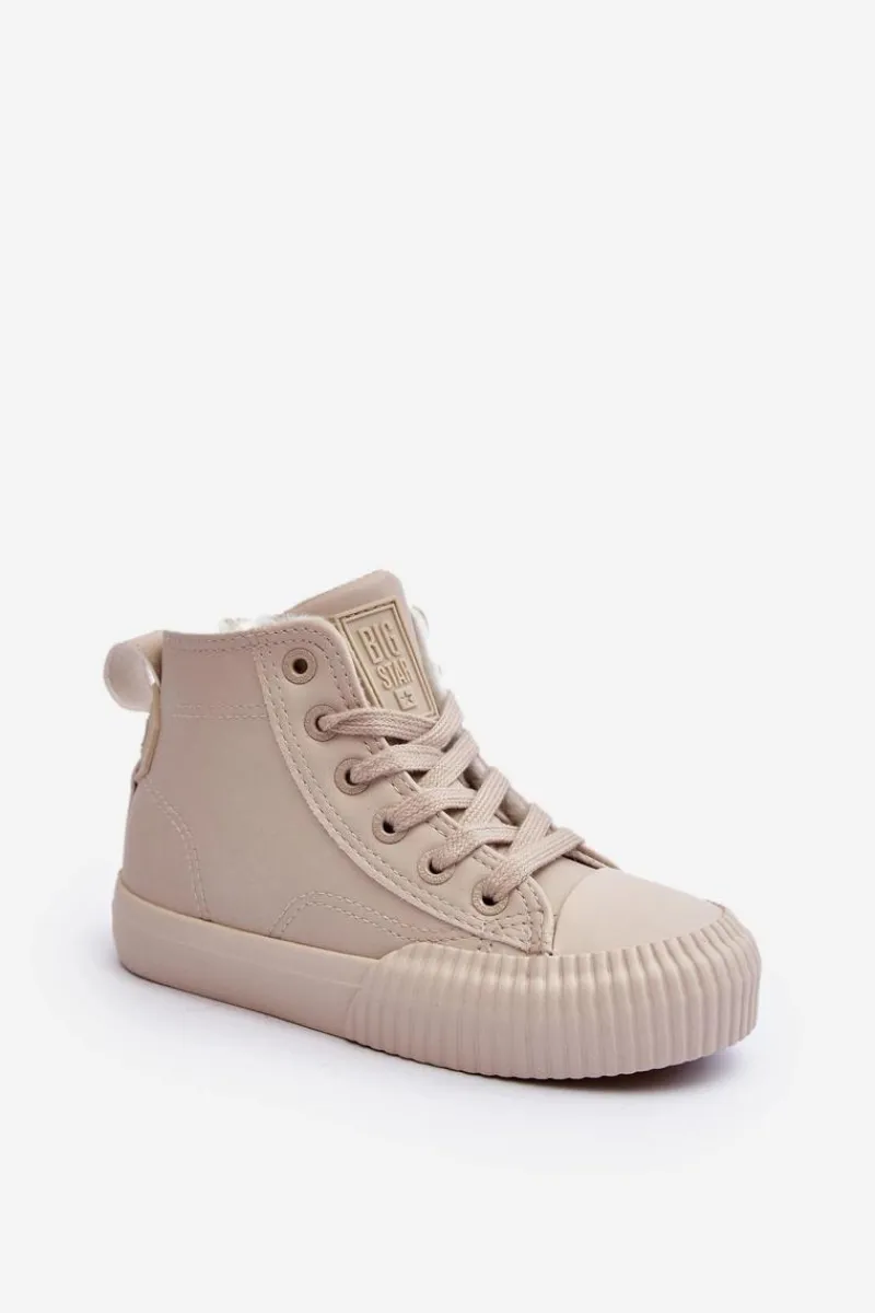 Online Big Star Shoes Ocieplane Dziecięce Trampki Na Suwak Big Star MM374012 Jasnobeżowe
