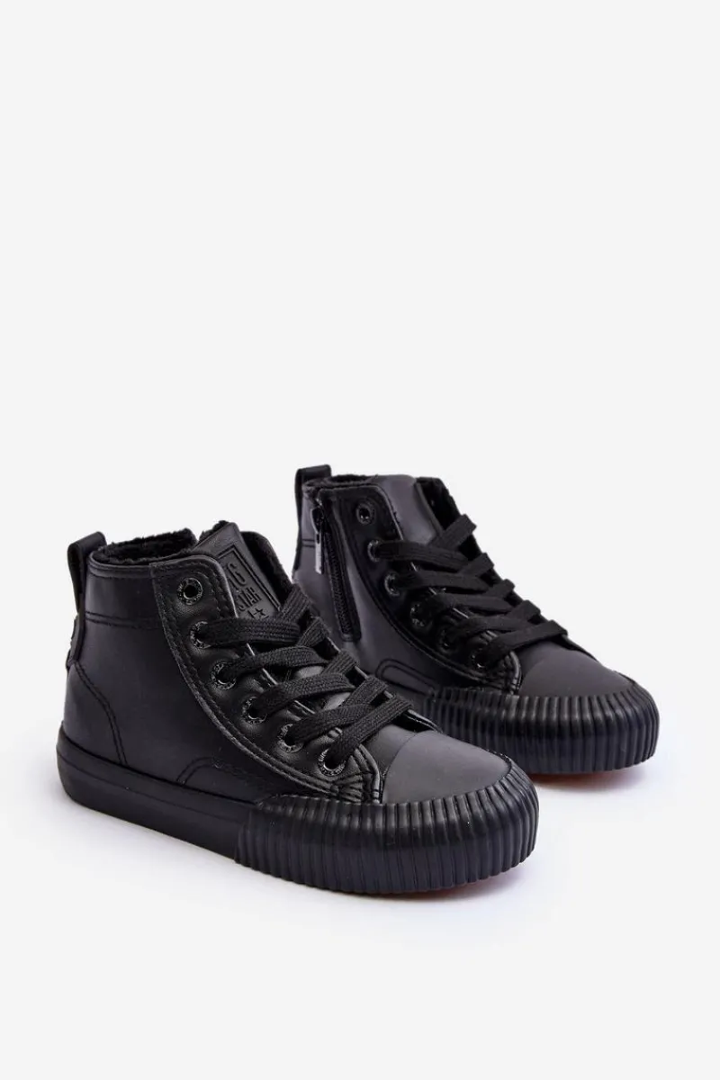 Chłopięce|Dziewczęce>Big Star Shoes Ocieplane Dziecięce Trampki Na Suwak Big Star MM374014 Czarne