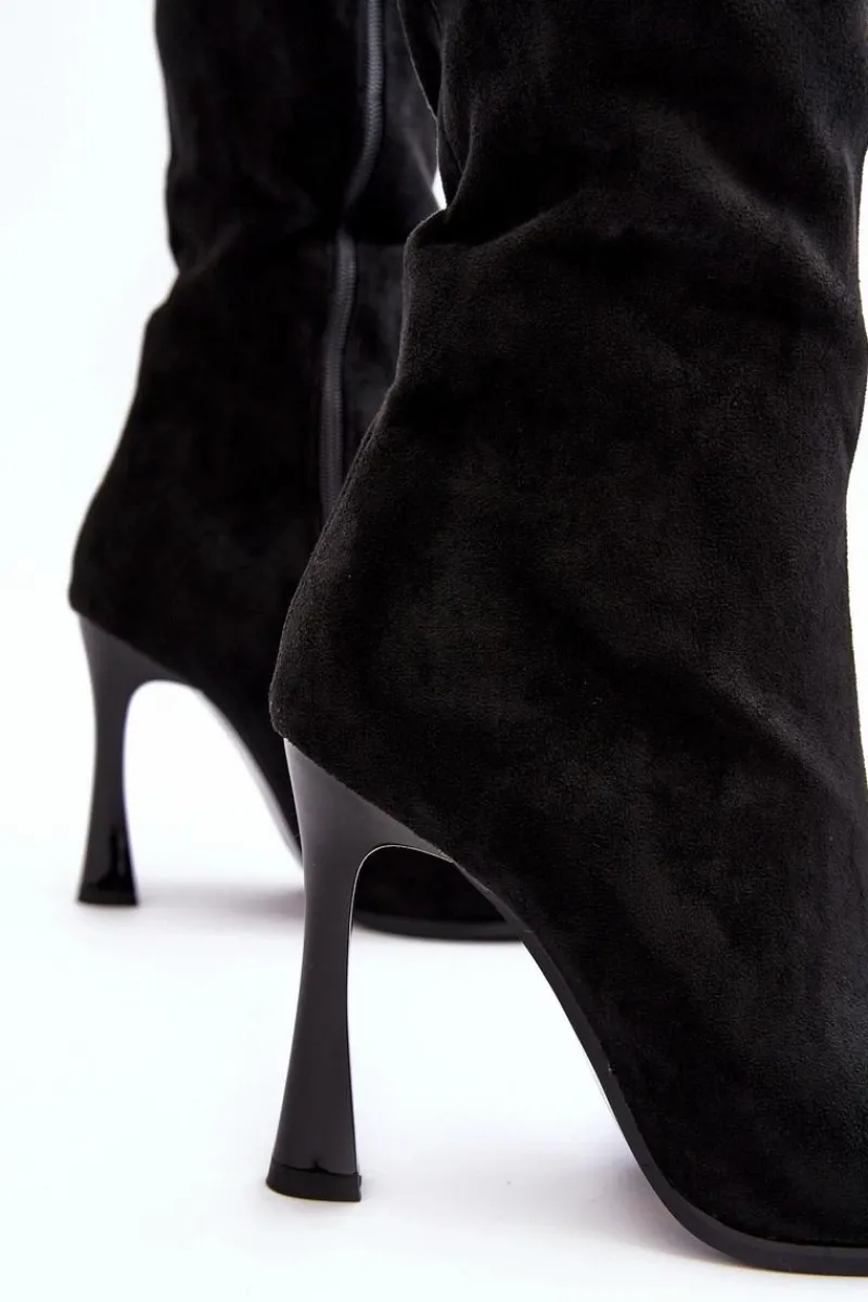 Discount Boto Ocieplane Kozaki Damskie Na Szpilce Czarne Isot