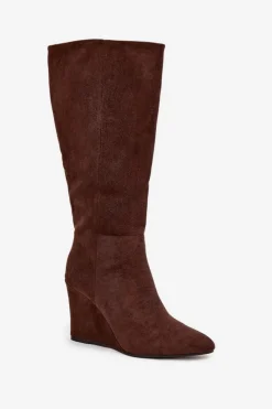 Kozaki Ocieplane|Kozaki Na Koturnie></noscript>Boto Ocieplane Kozaki Damskie Na Koturnie Czekoladowe Rosina Brązowy