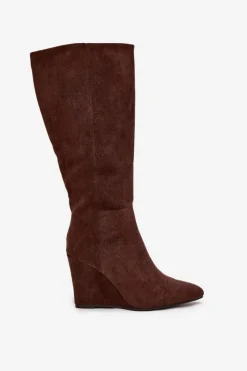 Kozaki Ocieplane|Kozaki Na Koturnie></noscript>Boto Ocieplane Kozaki Damskie Na Koturnie Czekoladowe Rosina Brązowy