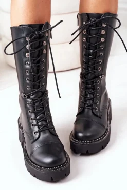 Online Big Star Shoes Ocieplane Kozaki Glany Big Star II274115 Czarne