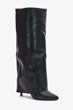 Kozaki Ocieplane|Kozaki Na Szpilce></noscript>Boto Ocieplane Kozaki Na Szpilce Z Wywiniętą Cholewką Czarne Tamonia Czarny