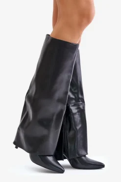 Kozaki Ocieplane|Kozaki Na Szpilce></noscript>Boto Ocieplane Kozaki Na Szpilce Z Wywiniętą Cholewką Czarne Tamonia Czarny