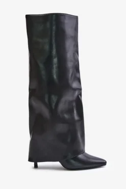 Kozaki Ocieplane|Kozaki Na Szpilce></noscript>Boto Ocieplane Kozaki Na Szpilce Z Wywiniętą Cholewką Czarne Tamonia Czarny