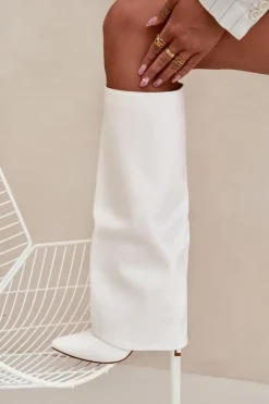 Kozaki Ocieplane|Kozaki Na Szpilce></noscript>Boto Ocieplane Kozaki Na Szpilce Z Wywiniętą Cholewką Białe Tamonia Biały