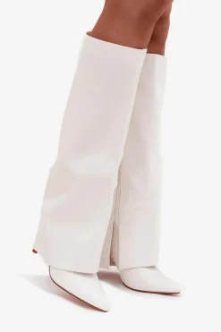 Kozaki Ocieplane|Kozaki Na Szpilce></noscript>Boto Ocieplane Kozaki Na Szpilce Z Wywiniętą Cholewką Białe Tamonia Biały