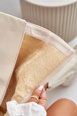 Kozaki Płaskie|Kozaki Przed Kolano></noscript>Boto Ocieplane Kozaki Z Wywiniętą Cholewką I Klamrami Jasnobeżowe Cialetta