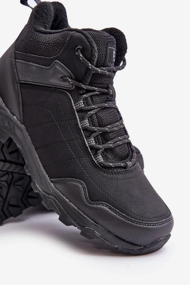 Clearance Ocieplane Lekkie Męskie Buty Trekkingowe McBraun Czarne Męskie Obuwie Trekkingowe Męskie