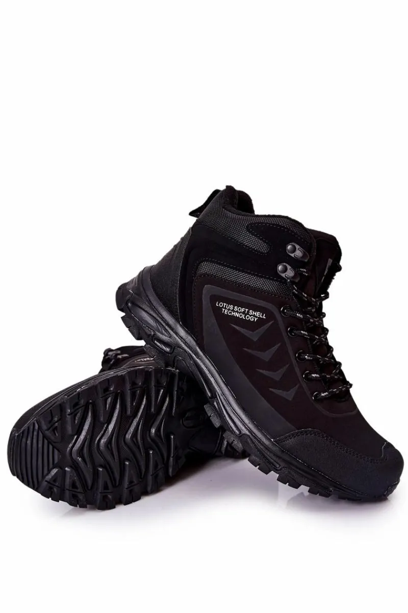 Obuwie Sportowe Męskie|Botki Męskie>Evento Ocieplane Męskie Buty Sportowe Wiązane Czarne Belfort