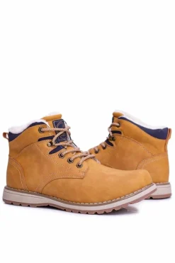 Discount Boto Ocieplane Męskie Buty Trekkingowe Z Polarem Camel Nuss