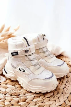 Dziewczęce|Dziewczęce>Boto Ocieplane Śniegowce Botki Jasno Beżowe Erila