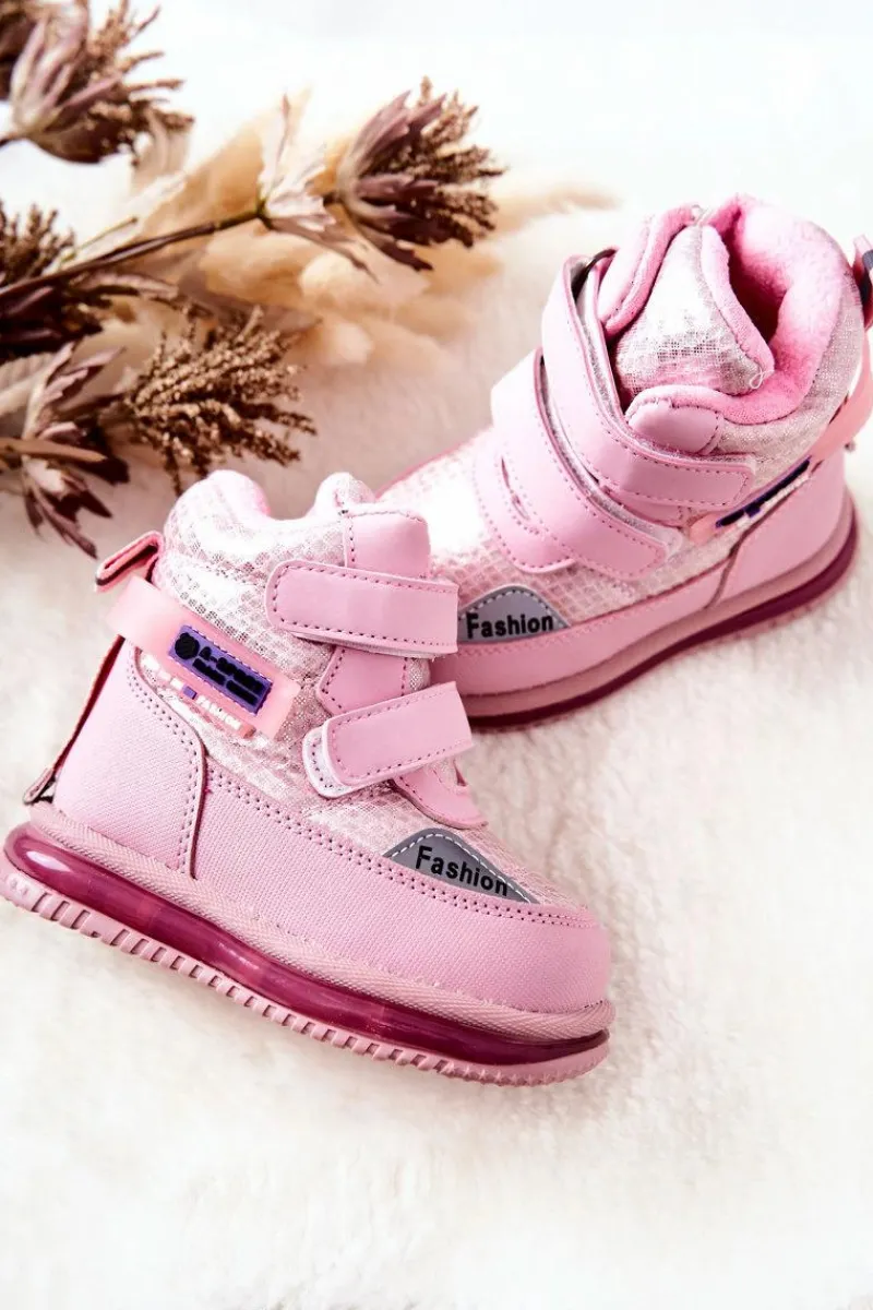 Sale Boto Ocieplane Śniegowce Botki Na Suwak Różowe Hesiera