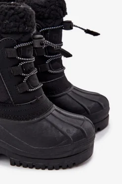 Chłopięce|Dziewczęce></noscript>Big Star Shoes Ocieplane Śniegowce Dziecięce Na Zamek Big Star OO374073 Czarne