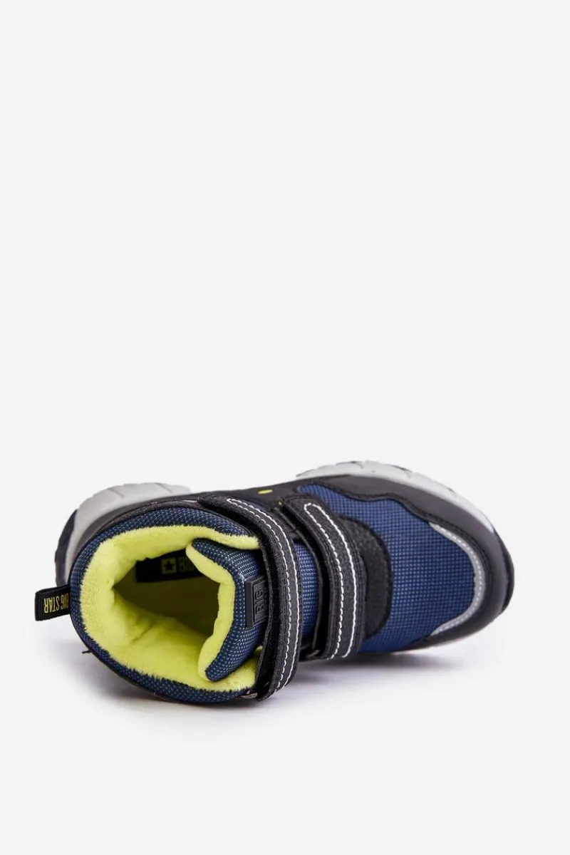 Best Ocieplane Śniegowce Trapery Dziecięce Big Star OO374130 Granatowe Dzieci Chłopięce|Chłopięce