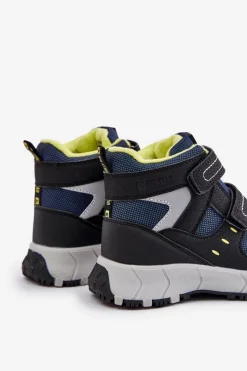 Best Ocieplane Śniegowce Trapery Dziecięce Big Star OO374130 Granatowe Dzieci Chłopięce|Chłopięce