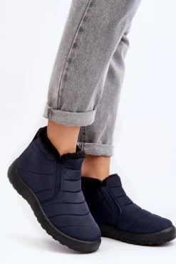 Hot Ocieplane Niskie Damskie Śniegowce Granatowe Enmore Damskie Śniegowce Damskie