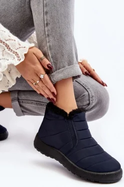 Hot Ocieplane Niskie Damskie Śniegowce Granatowe Enmore Damskie Śniegowce Damskie